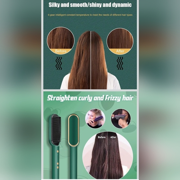 Electric Hair Straightening Brush - Picture 2 of 5